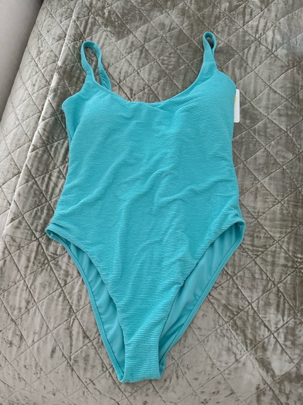 Turquoise One-Piece Swimsuit - Classic Scoop Neck